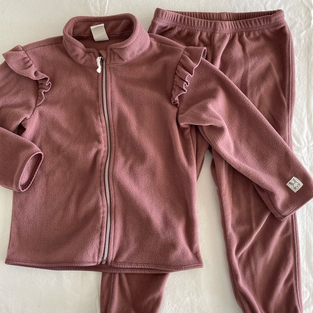 2 Piece Girls Fleece Jacket & Pants